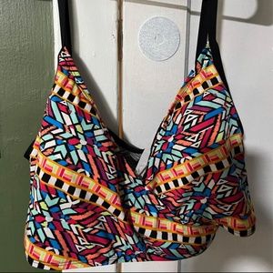 Women’s Plus Size 18W Colorful Print Bathing Suit Top